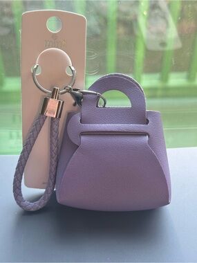NWT Mint Mini Handbag Keychain & Bag Charm Purple Braided Strap